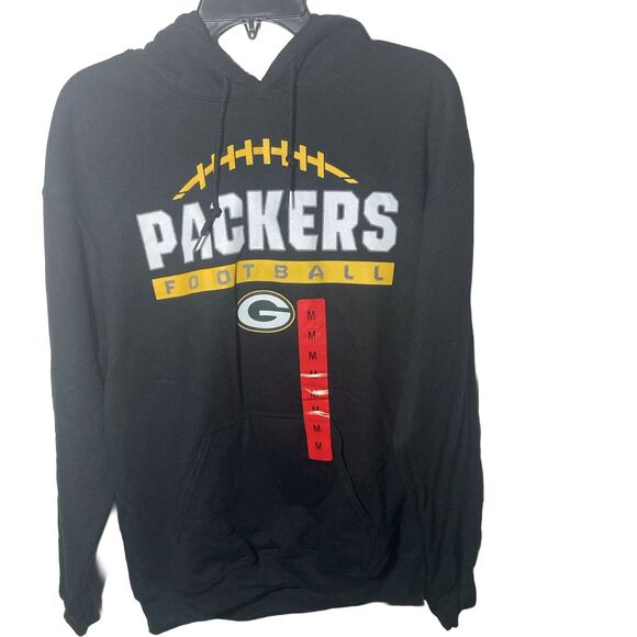 Fanatics Licensed NFL Men's Hoodie Green Bay Packers Black Pullover - Medium - Picture 5 of 9